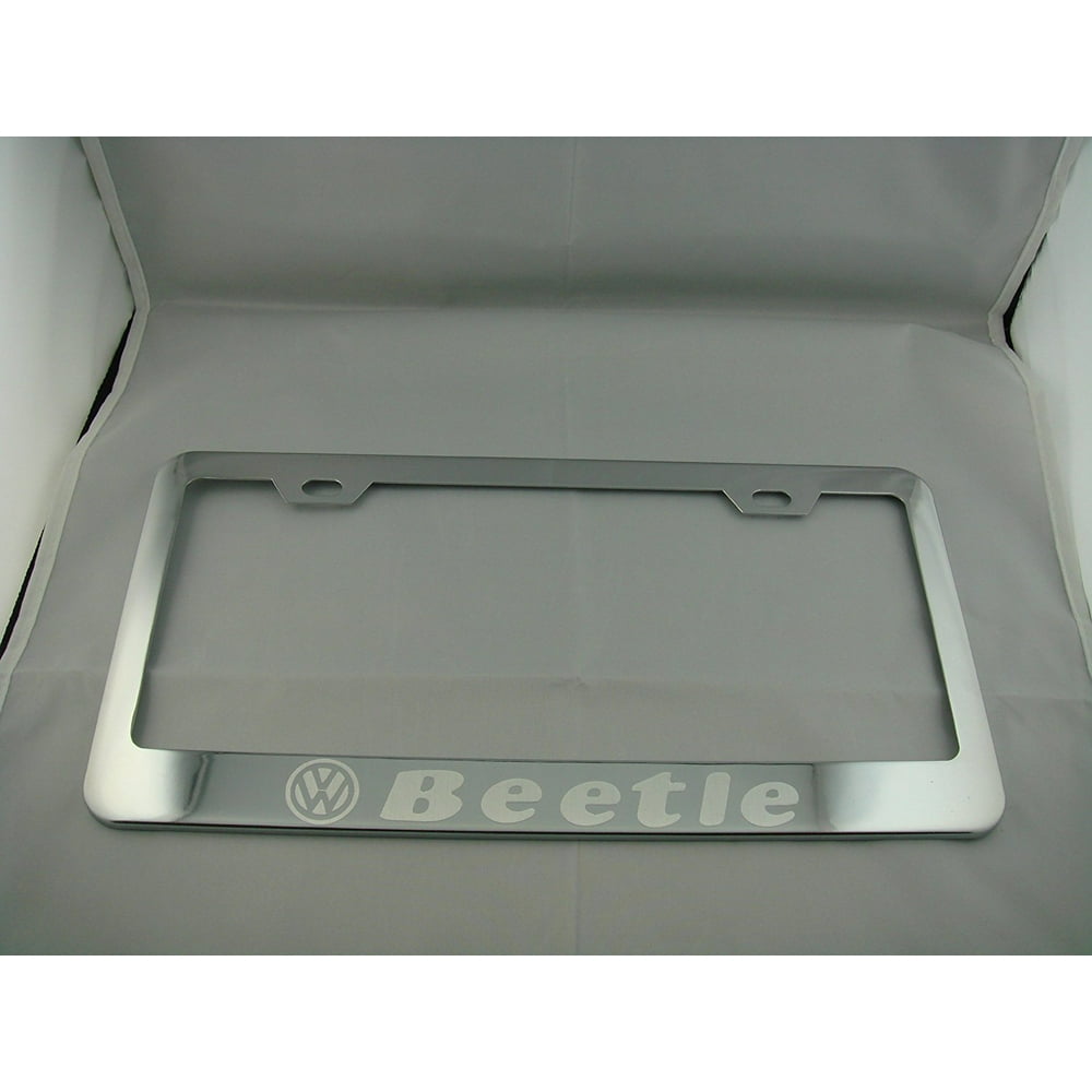 Volkswagen Beetle Chrome License Plate Frame with Caps, By None