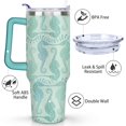 thumbnail image 3 of 40oz Ocean Cute SeaHorse Stainless Steel Flip Straw Tumbler Spill Proof Travel Cup Double Wall Vacuum Insulated Coffee Mug with Top Handle, 3 of 6