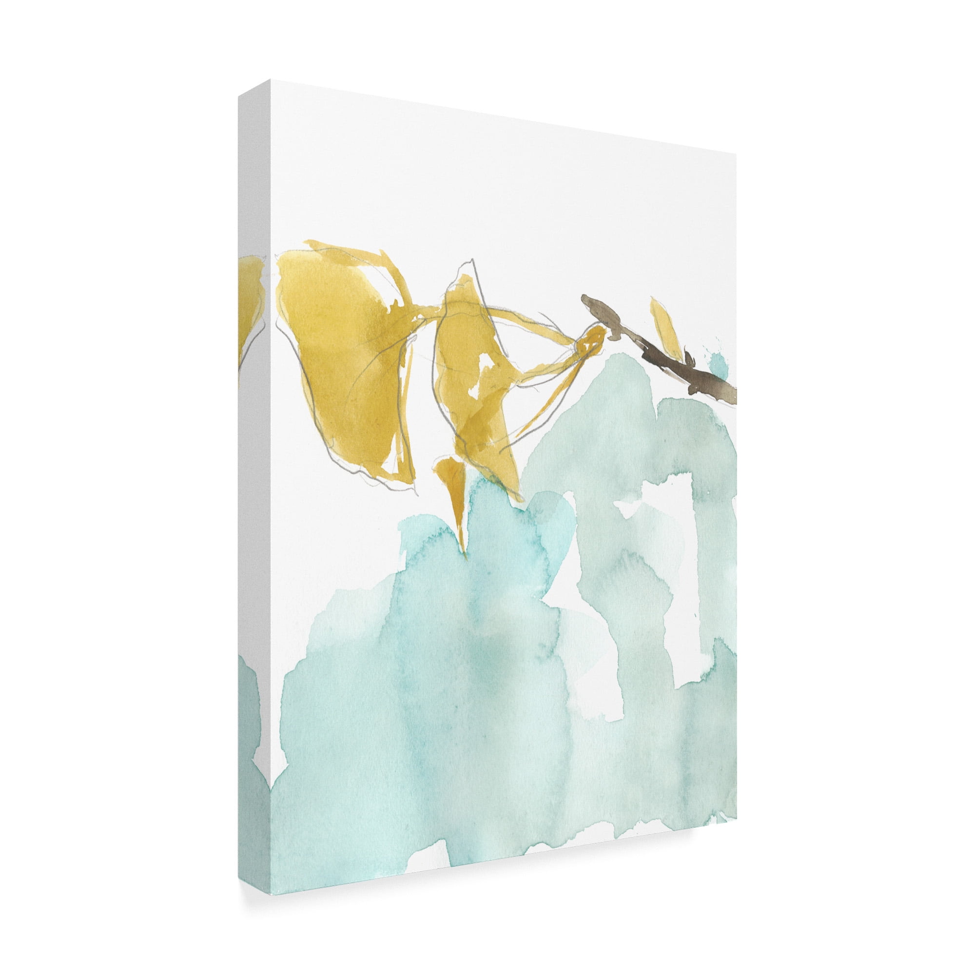 Trademark Fine Art 'Ginkgo on Dusty Teal I' Canvas Art by Jennifer Goldberger