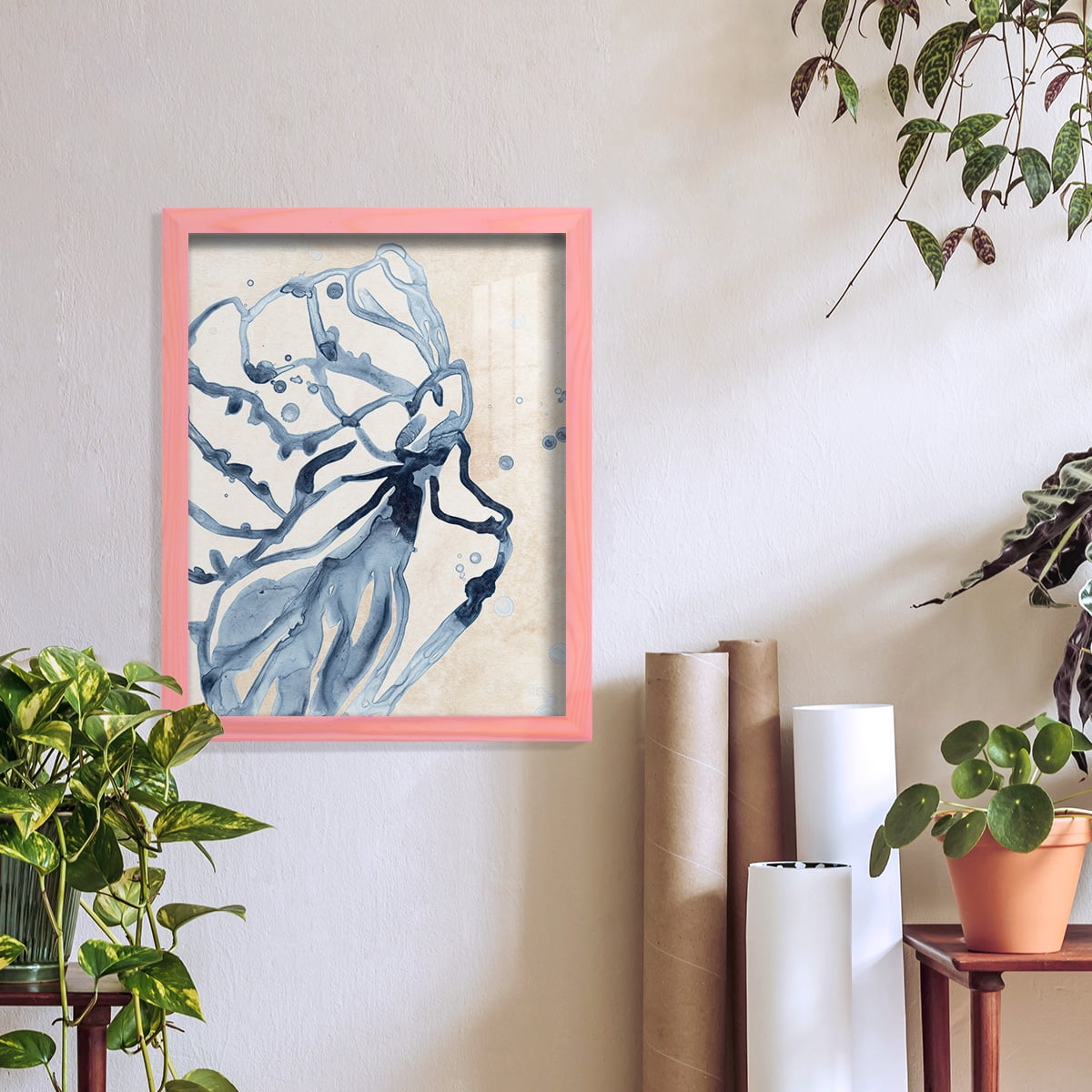 Water Shells I - Framed Print w/glass - Sunset Pink