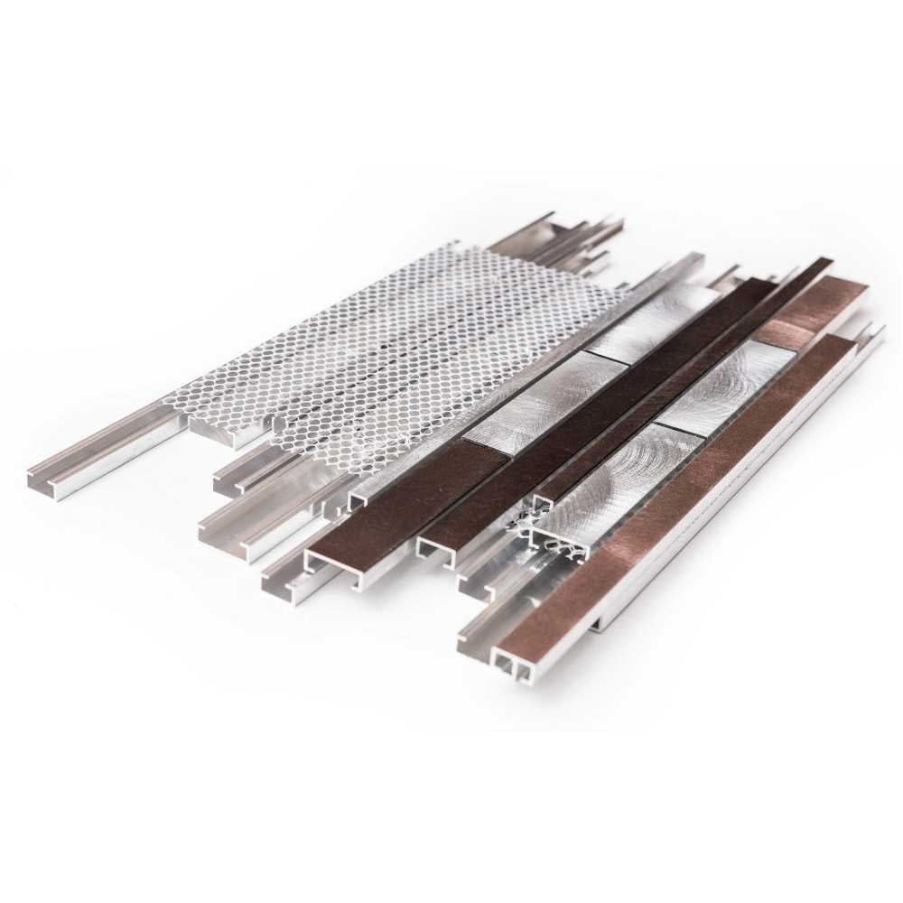 The Tile Life Mason Brick 12" x 12" Noce Brushed Metal Linear Mosaic Tile, 1 Sheet