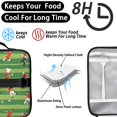 thumbnail image 4 of Football and Silhouette Green Pattern Insulated Lunch Bag with Shoulder Strap and Bottle Holder,Bento School Lunch Bag Box,11x9.5x3.5 Inches, 4 of 5