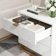 thumbnail image 6 of 3 Drawer Dresser, Large Dresser for Bedroom, Wood Dresser with 3 Large Drawers, Modern Dressers with Metal Handles for Living Room, Hallway, Entryway, 6 of 7