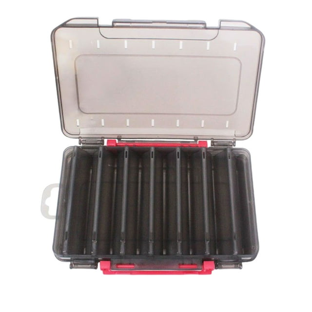 Toystoory Caja de señuelos de pesca con mango de doble cara, caja de recolección de cebo, cajas de almacenamiento, organizador de suministros, Pescar Negro