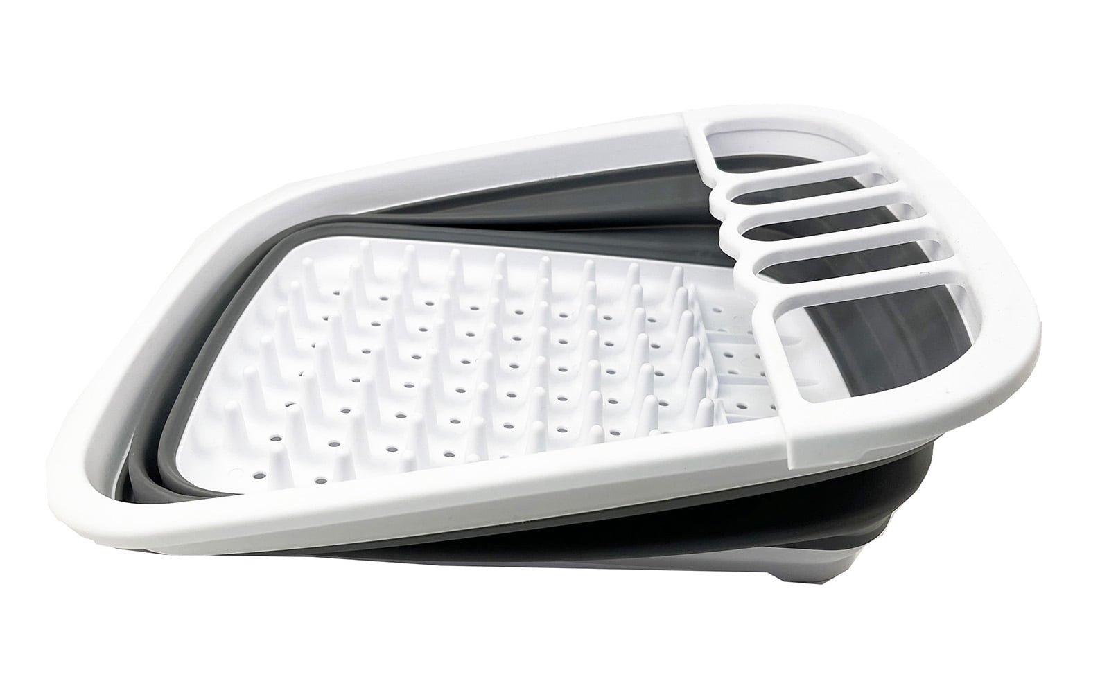 SAMMART 8L (2.11Gallons) Collapsible Dish Drainer - Foldable Drying Rack - Portable Dinnerware Organizer - Space Saving Kitchen Utensil Storage Tray