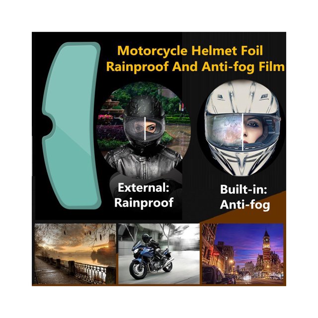 Película antivaho impermeable para casco de motocicleta Lente de casco transparente HD Película protectora universal antivaho impermeable Dos piezas de película antivaho y película antilluvia en emba TUNC Sencillez