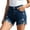 Dark Blue, variant on Yifymode Jean Shorts Womens Summer Mid Rise Stretchy Ripped Denim Shorts Casual Mid Thigh Cut Off Jorts with Pockets,Light Blue S