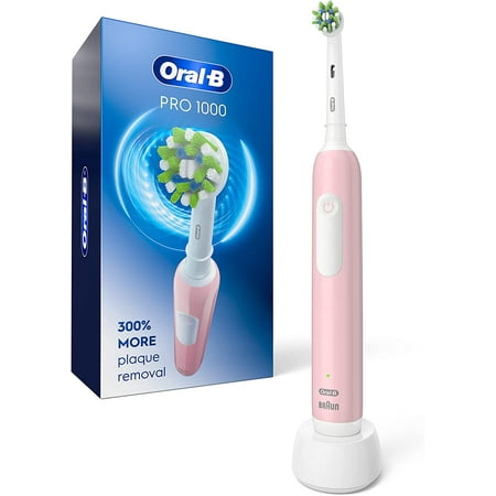 Oral-B Pro 1000 Rechargeable Electric Toothbrush Pink for Adults & Children 3+