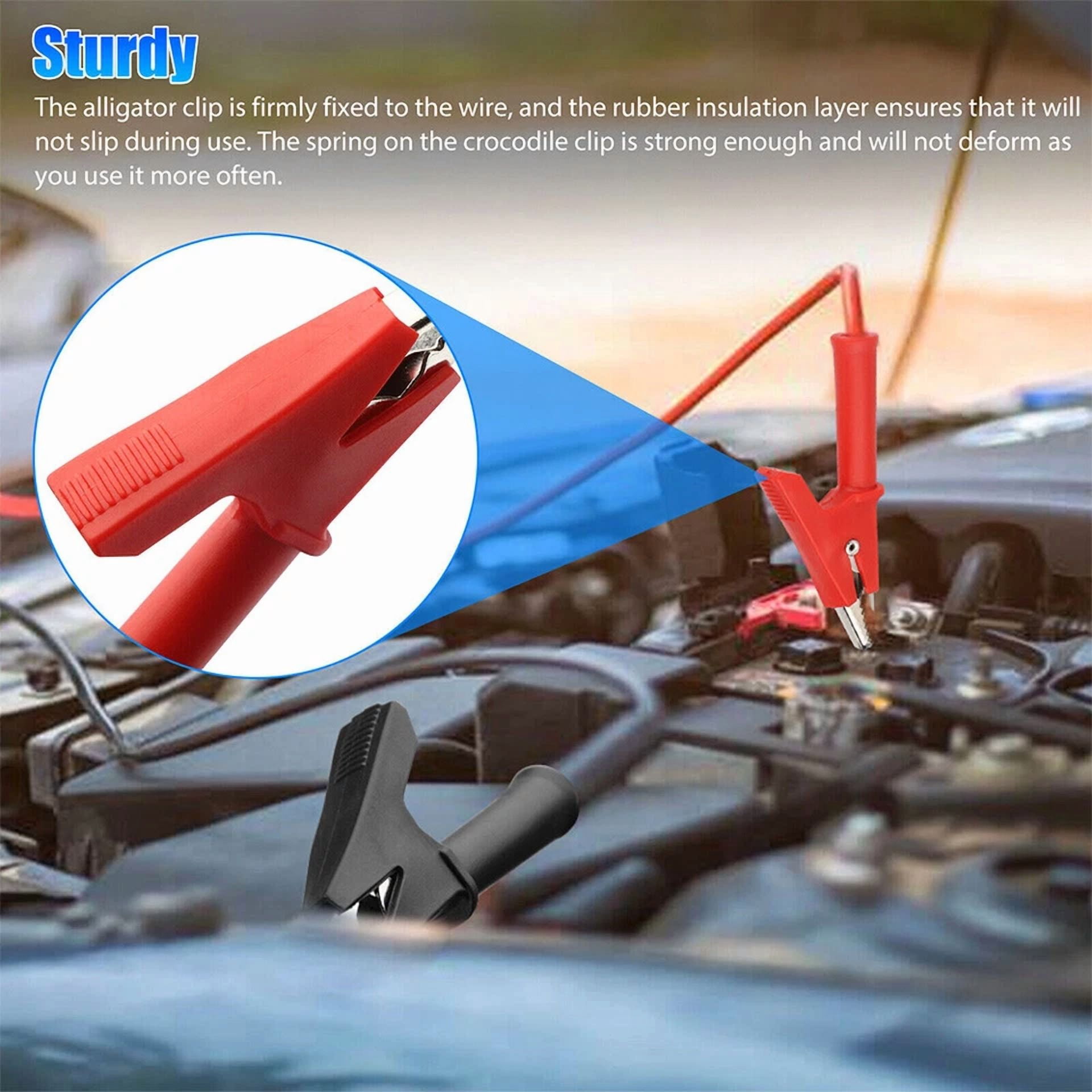 CIRCLE- 5Pcs Alligator Clips Electrical Test Leads Set 30V 15A Jumper Wires Cables Set