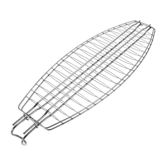 LOLIPPYY Oval Shaped Stainless Steel Barbecue Rack Portable for Outdoor Camping and Fish Grilling