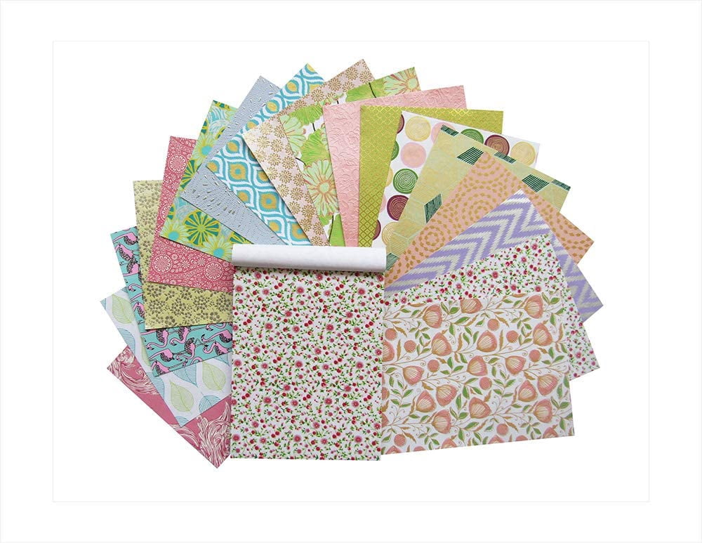 Paperhues World of Pastels Handmade Scrapbook Paper 8.5 x 11" Pad, 36 Sheets (2 sheets each of 18 styles)