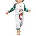 thumbnail image 2 of Elippeo Christmas Family Pajamas Matching Set, Snowman Print Long Sleeve T-shirt with Pants Sleepwear Loungewear, 2 of 8