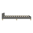 thumbnail image 6 of Twin XL Bed Frame Dark Gray Fabric with Headboard - Supportive Plywood Slats & Sturdy Legs - Modern Bedroom Furniture, 6 of 9
