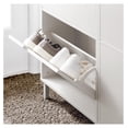 thumbnail image 5 of Slim Shoe Cabinet Entryway, Narrow Shoe Rack with 2 -Drawers, White Shoe Organiazer Hallway, Shoe Storage Cupboard Entrance, FSR151-W, 5 of 9