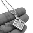 thumbnail image 5 of Real Diamond Mini Holy Bible Book Cross 10K White Gold Finish Unisex Pendent Charm Chain Set, 5 of 5