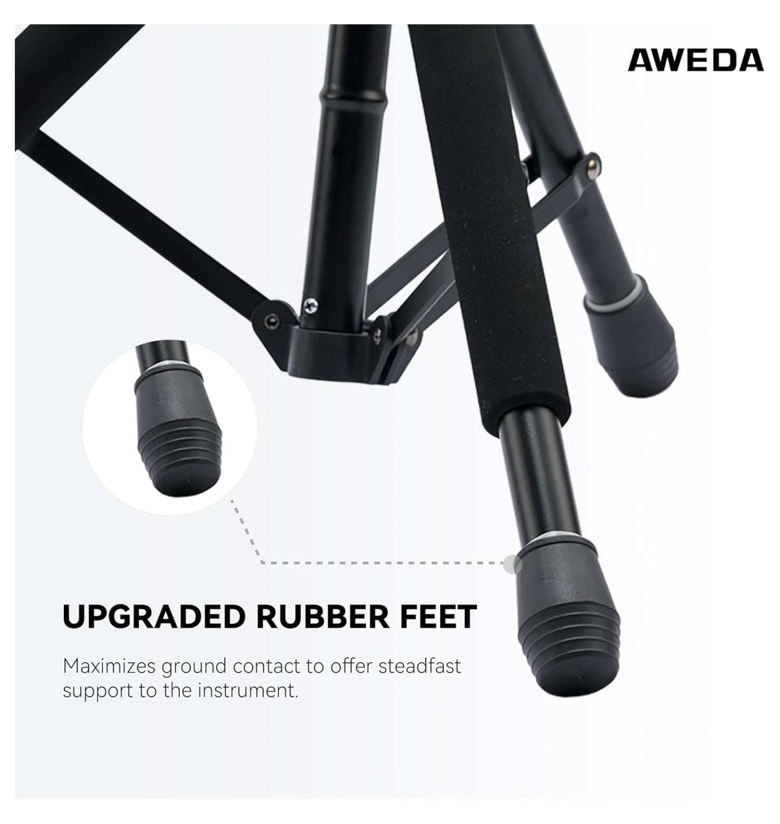Auto Fit System Single Guitar Stand Universal Portable Guitar Stand Adjustable Folding Hanging Guitar Floor Stands for Acoustic, Classical, Electric, Bass
