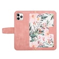 thumbnail image 4 of Allytech iPhone 11 Wallet Case, Chic Flower Pattern PU Leather Shoulder Strap Hand Wrist Cards Holder Stand Protective Flip Folio Cover for Girls Women Phone Case for Apple iPhone 11 - Pink, 4 of 14