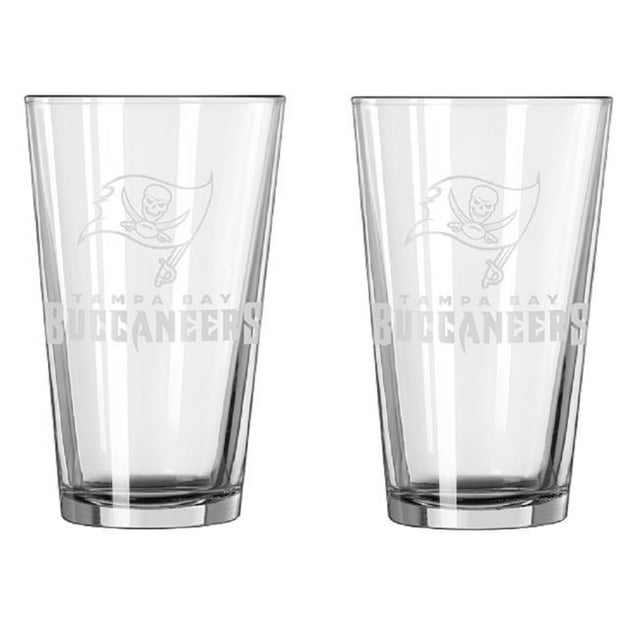 Caseys 629397197 Tampa Bay Buccaneers Pint Frost Design Glass Set - 2 Piece