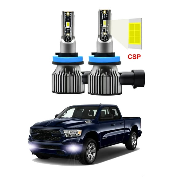 2pcs LED Fog Lights Fits For 2019-2024 Ram 1500 Big Horn/Lone Star/Tradesman/Tradesman HFE 6000K White Fog LED Bulbs