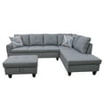 thumbnail image 4 of Grey Linen Living Room Sofa Set, 4 of 8