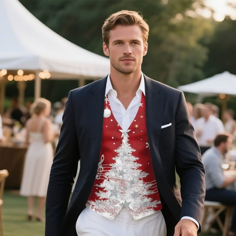 Yuyamidu Xmas Tree Mens Suit Vest Slim Fit V-Neck 3-Pocket Waistcoat Dress Red Christmas Formal Business Tuxedo Wedding Party, Size 4XL - Walmart.com Yuyamidu Xmas Tree Mens Suit Vest Slim Fit V-Neck 3-Pocket Waistcoat Dress Red Christmas Formal Business Tuxedo Wedding Party, Size 4XL - Walmart.com