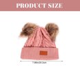 thumbnail image 2 of EeaseMX Gorro de punto con doble pompón para niños y niñas, cálido, de ganchillo, para otoño e invierno (rosa piel), 2 of 7