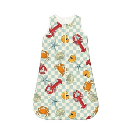 

Cauagu Lobster Sea Shell for Infant Wearable Blanket Unisex Girl Boy Swaddle Transition Sack - Newborn Essentials Sleep Clothes-X-Large