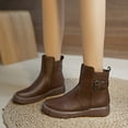 thumbnail image 2 of HBFAGFB Bottines pour Femmes à la Cheville Mode Confortables Talons Carrés Bottillons Bout Rond Chaussures d'Automne Brun Taille 39, 2 of 9