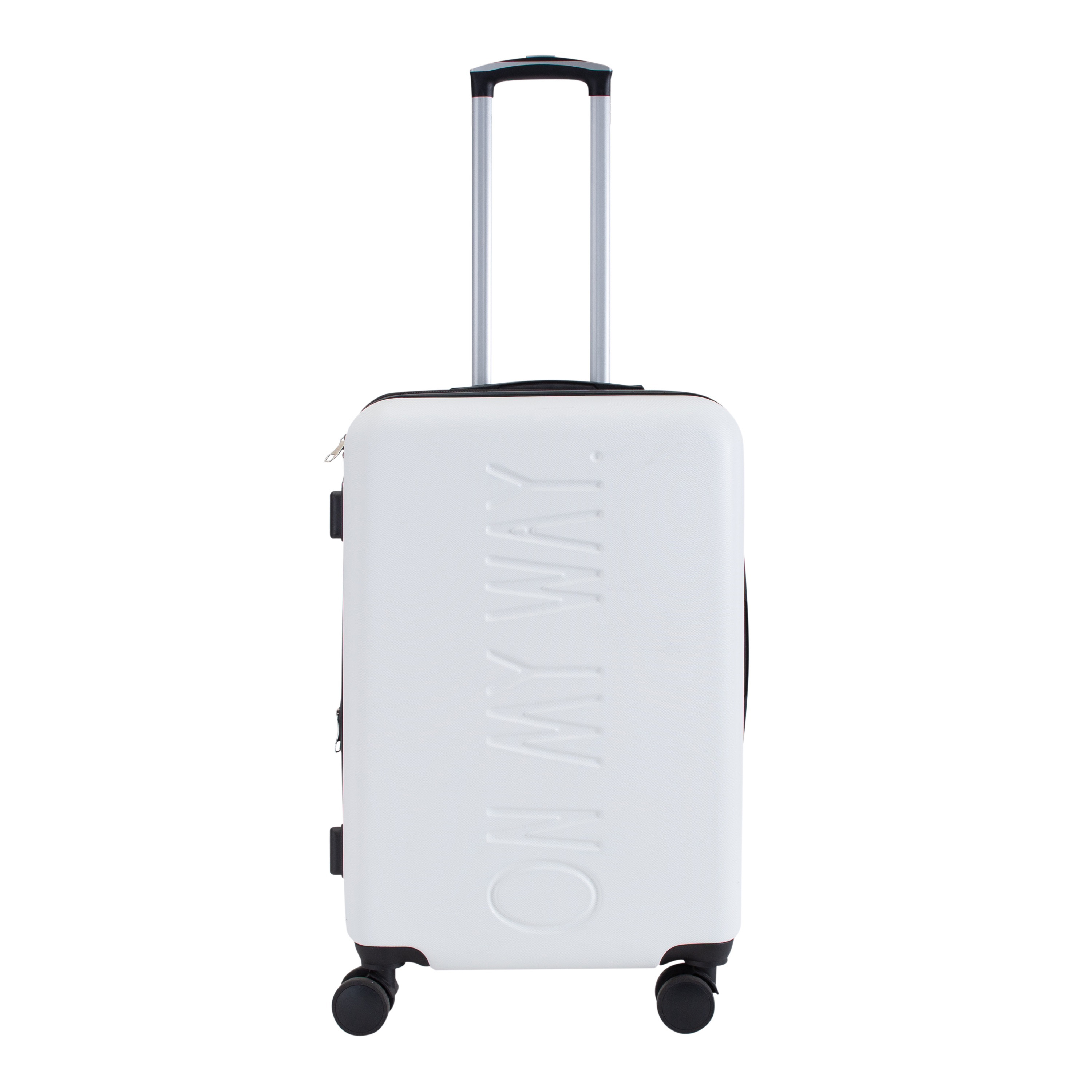 Rae Dunn 3 Piece Expandable Rolling Luggage Set in White