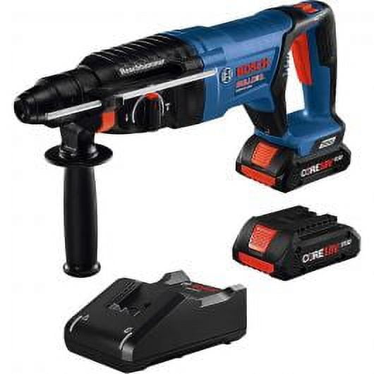 1 Set, Bosch Gbh18V-26Dk25 18V Ec Brushless Sds  Bulldog 1" Rotary Hammer W/2 4Ah