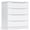 White-4 Drawers, variant on Aiho White 3 Drawer Dresser, Modern Wood Chest with Anti-Tip Device & Recessed Handles for Bedroom Living Room