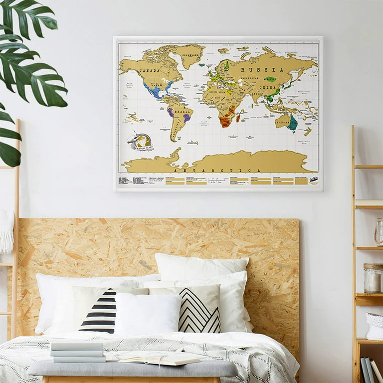Luckies of London, Scratch off World Map Deluxe Travel Size, Mini Travel  Map to Track Travels, Scratch Art & World Map Wall Art for Office Decor