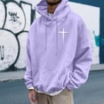 thumbnail image 6 of Valora Men Sweatshirt Hoodies for Men Pullover Reflective Hoodie Lightweight Pullover Hoodie Sweatshirts Work Sweatshirts for Mens Sweatshirt Mens Athletic Hoodies Purple L, 6 of 6