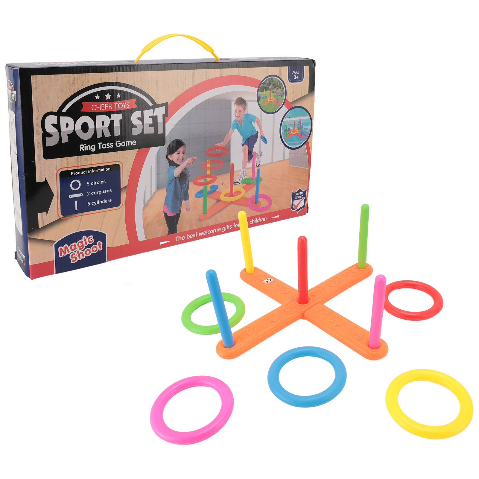 Jeu De Lancer Pour Enfants - 2 Tours + 24 Cercles Colorés - Jeu D'adresse Intérieur/extérieur - En Plastique Durable