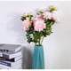 thumbnail image 3 of Ramo de dalias artificiales de color rosa claro con flores simuladas decorativas para el hogar, 3 of 3