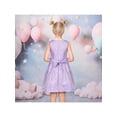thumbnail image 5 of Sunny Fashion Girls Dress Violet Front Bow Jacquard Flared Sleeveless Princess Birthday Wedding 6 Years, 5 of 7
