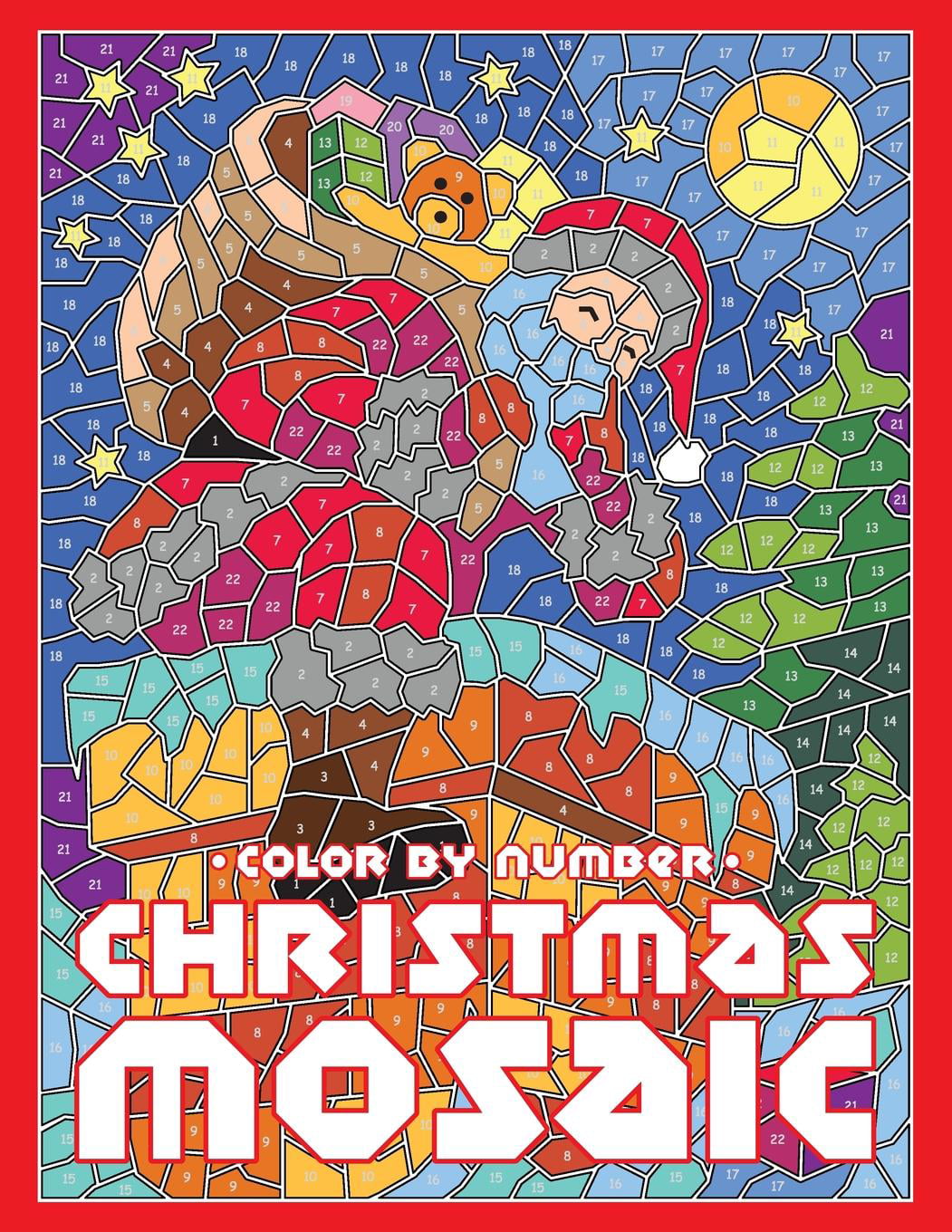 Mosaic Color by Number Books: CHRISTMAS MOSAIC Color By Number