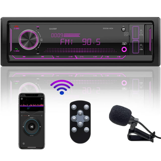 Receptor estéreo para coche Stiflix Single Din Bluetooth con LCD