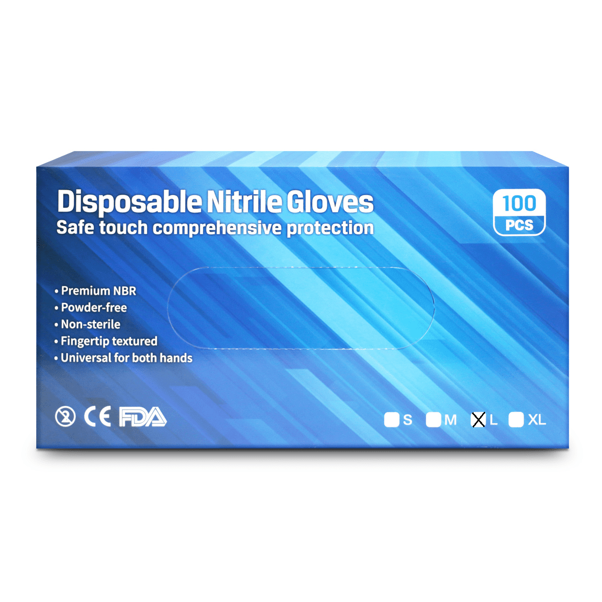 Blue Sail 4mil Nitrile Gloves, Powder Free, Blue, Textured, Large
