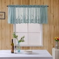 thumbnail image 6 of 1pc Lace Kitchen Valances Curtains, HOMEIORA Vintage Semi-Sheer Voile Window Valance, 29" x 35", Blue, 6 of 8