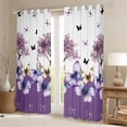 thumbnail image 2 of Erosebridal Purple Butterfly Black Out Curtains for Girl, Spring Tree Curtains Pack of 2 (42x63 Each), 2 of 6
