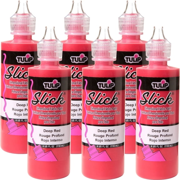 Tulip Dimensional Fabric Paint 4oz-Deep Red-Multipack Of 6