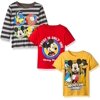 Disney Boys' Mickey 3 Pack T-Shirts with a Long Sleeve T-Shirt
