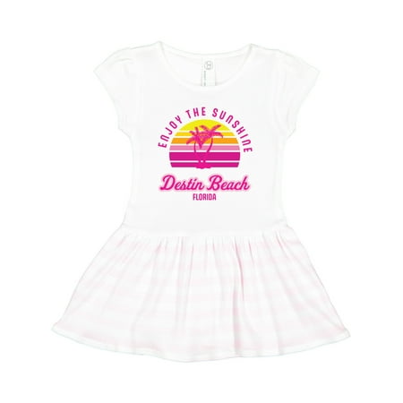 

Inktastic Summer Enjoy the Sunshine Destin Beach Florida in Pink Gift Toddler Girl Dress