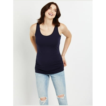 

Motherhood Maternity Side Ruched Scoop Neck Maternity Tank Top