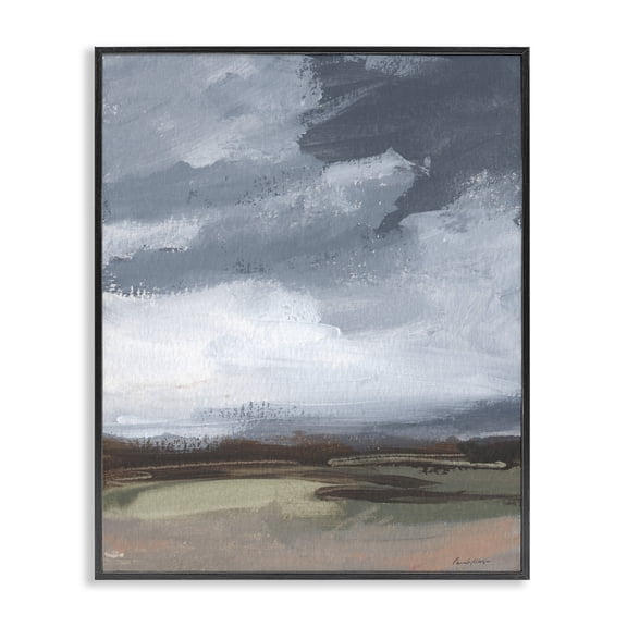 Stupell Industries Contemporary Bracing Abstract Landscape Black Framed Giclee Art, 11 x 14, by Pamela Munger