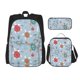 thumbnail image 1 of Disketp Sea Turtle Mochila Estampada de Gran Capacidad con Lonchera y Estuche, Set de 3 Piezas para Estudiantes, 1 of 7