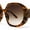 Tortoise Brown, variant on Womens Minimally Mod Simple Plastic Large Round Fashion Sunglasses Black Pink Smoke