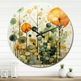 thumbnail image 1 of Designart "Green Orange Harmonious symmetry II" Abstract Botanicals Oversized Wall Clock, 1 of 6