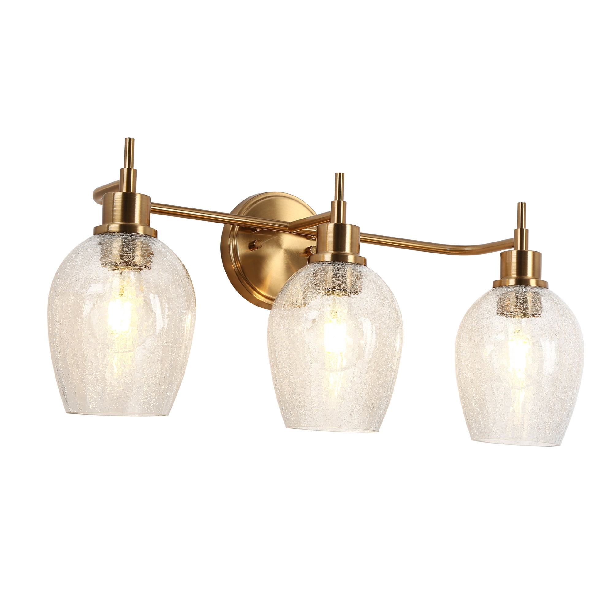 Mirabellisation Cracked Glass 23.6-in 3 Light Polished Gold Modern/contemporary Bathroom Vanity light